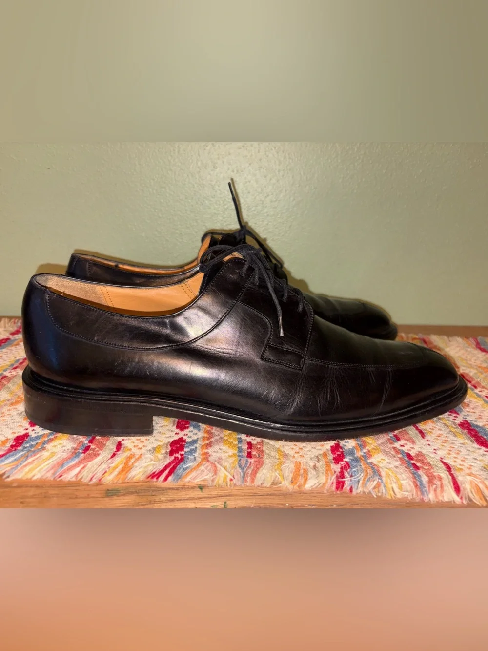 Mezlan Fiore Men’s Black Spanish Leather Dress Shoes 12B